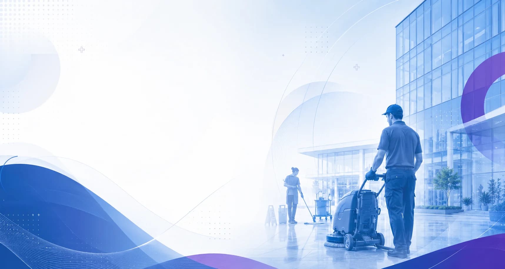 Fortis staff cleaning a commercial facility
